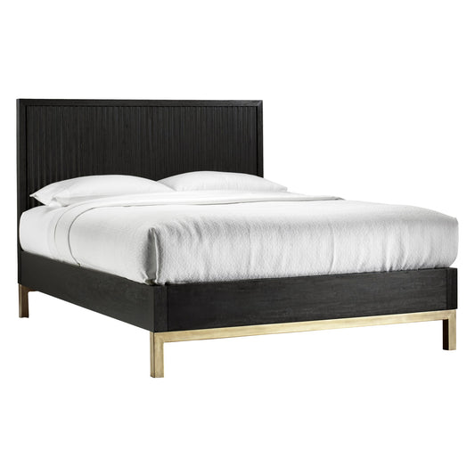 Modus Kentfield Solid Wood Platform Bed in Black Drifted Oak