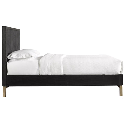 Modus Kentfield Solid Wood Platform Bed in Black Drifted Oak