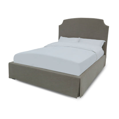 Modus Laurel Upholstered Skirted Panel Bed in Wheat