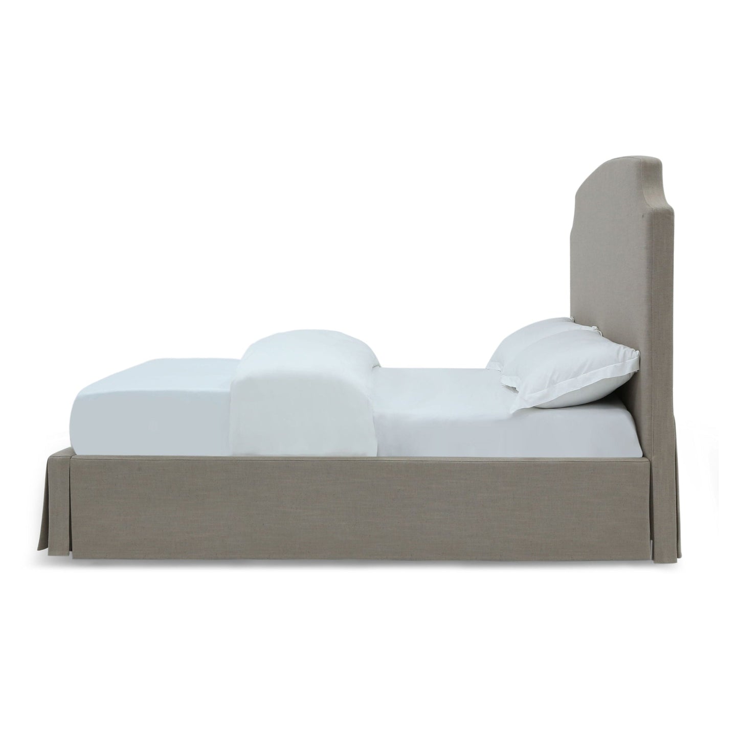 Modus Laurel Upholstered Skirted Panel Bed in Wheat