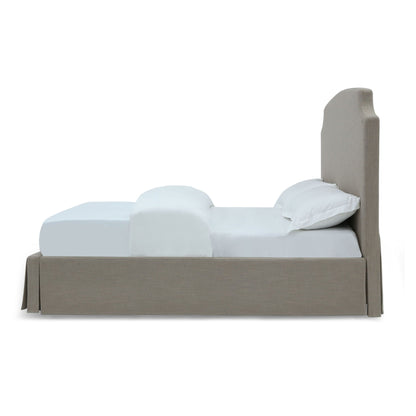 Modus Laurel Upholstered Skirted Panel Bed in Wheat