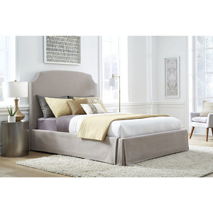 Modus Laurel Upholstered Skirted Panel Bed in Wheat