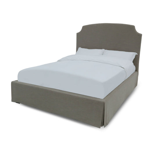 Modus Laurel Upholstered Skirted Storage Panel Bed in Wheat