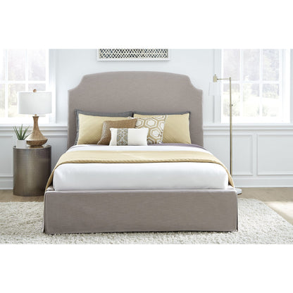 Modus Laurel Upholstered Skirted Storage Panel Bed in Wheat