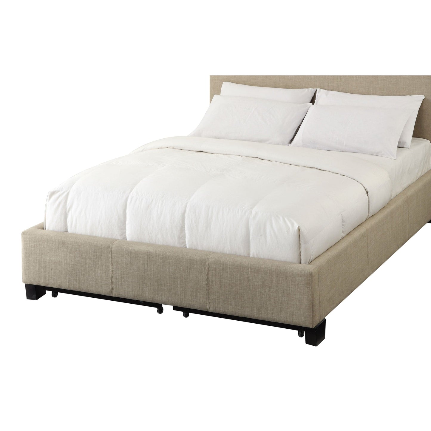 Modus Levi Tufted Footboard Storage Bed in Toast Linen
