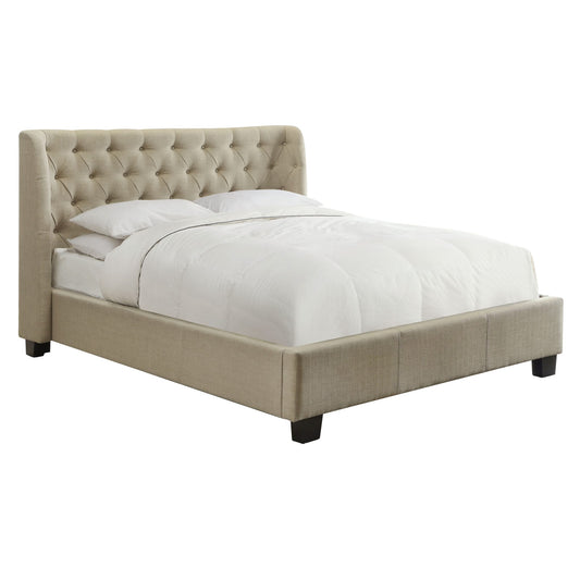 Modus Levi Tufted Platform Bed in Toast Linen