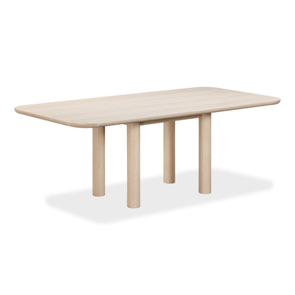 Modus Liv Ash Wood Rectangular Dining Table in White Sand