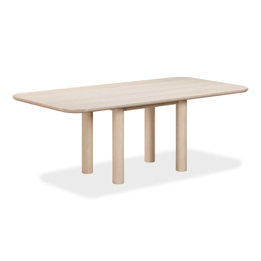 Modus Liv Ash Wood Rectangular Dining Table in White Sand
