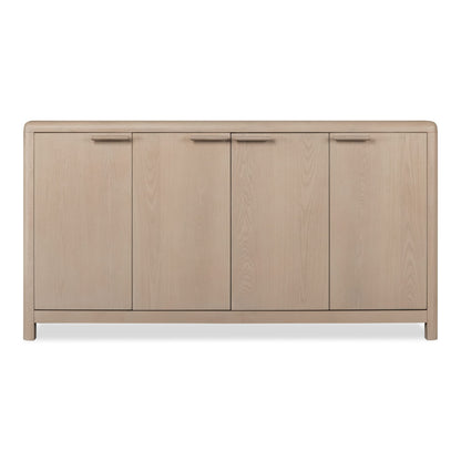 Modus Liv Four Door Ash Wood Sideboard in White Sand
