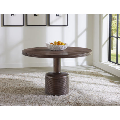 Modus Liyana Solid Wood Round Dining Table in Natural Tan