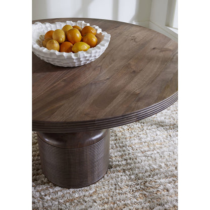 Modus Liyana Solid Wood Round Dining Table in Natural Tan