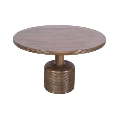 Modus Liyana Solid Wood Round Dining Table in Natural Tan
