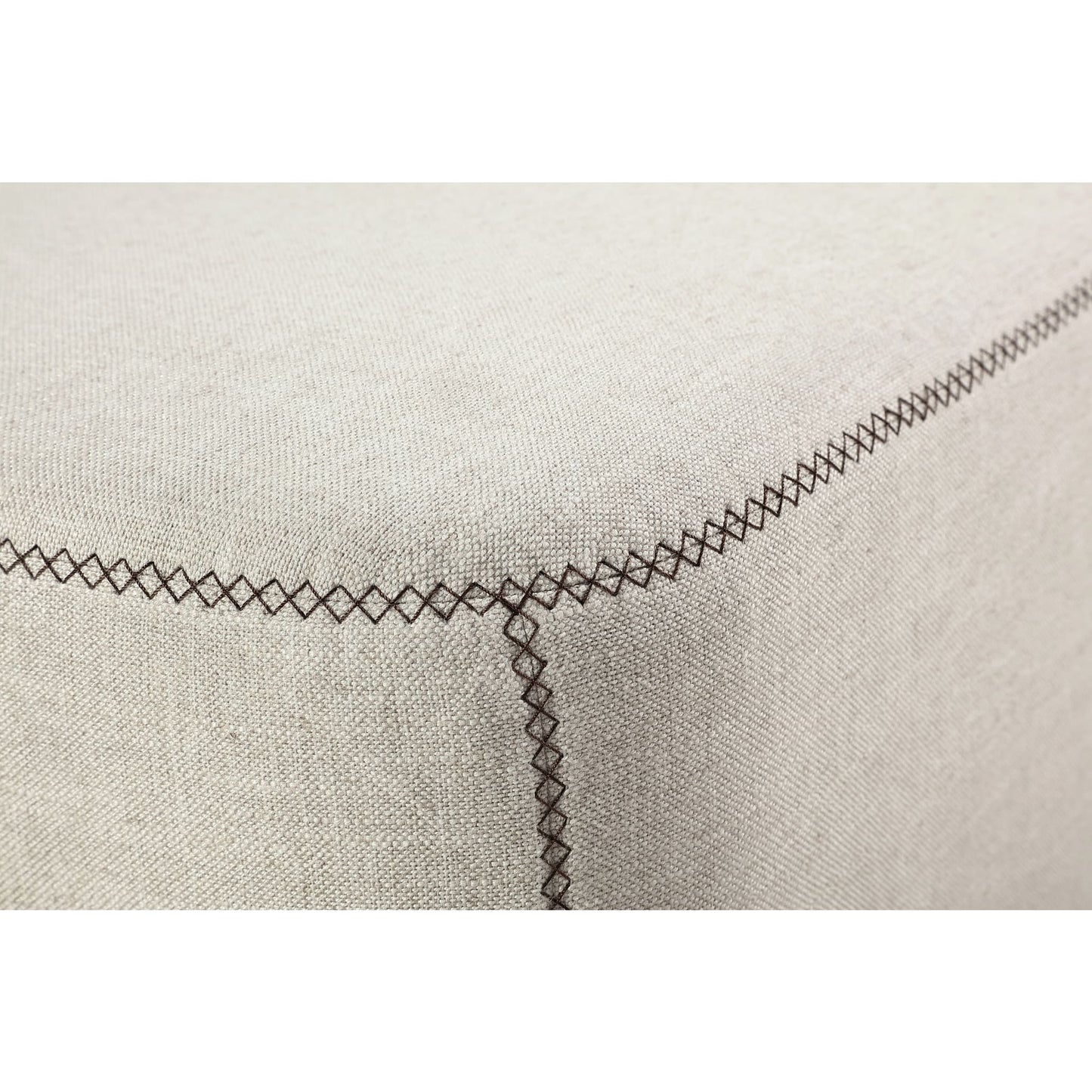 Modus Louis Upholstered Ottoman in Natural Linen