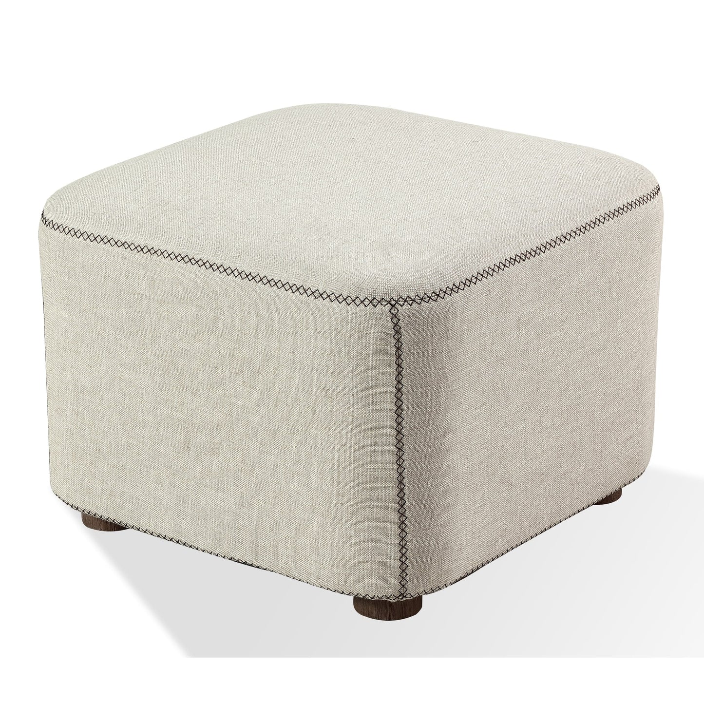 Modus Louis Upholstered Ottoman in Natural Linen