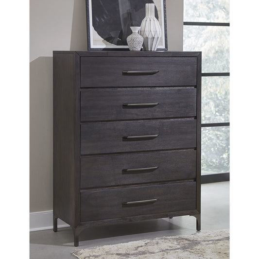 Modus Modus Modus Lucerne Five-Drawer Metal Leg Chest in Vintage Coffee
