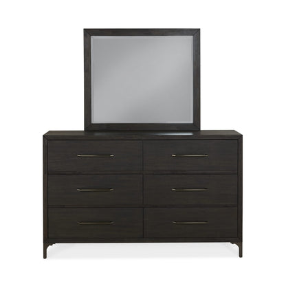 Modus Lucerne Six-Drawer Metal Leg Dresser in Vintage Coffee