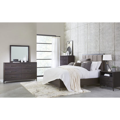 Modus Lucerne Two-Drawer Metal Leg Nightstand in Vintage Coffee