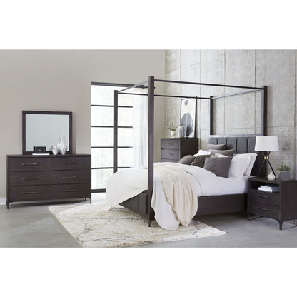 Modus Lucerne Two-Drawer Metal Leg Nightstand in Vintage Coffee