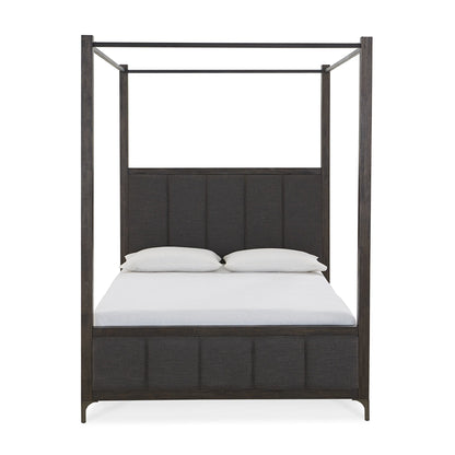 Modus Lucerne Upholstered Canopy Bed in Vintage Coffee