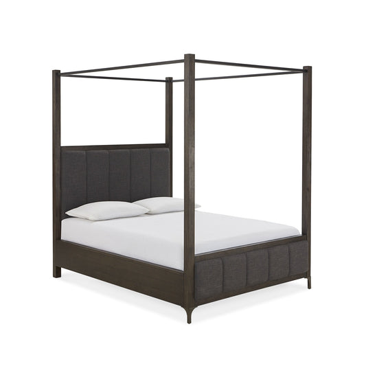 Modus Lucerne Upholstered Canopy Bed in Vintage Coffee
