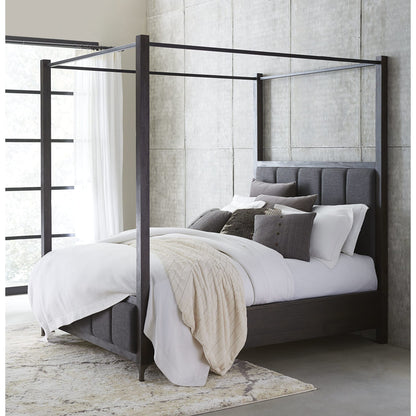 Modus Lucerne Upholstered Canopy Bed in Vintage Coffee