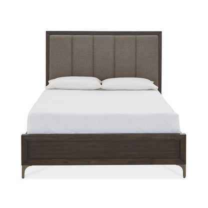 Modus Lucerne Upholstered Panel Bed in Vintage Coffee