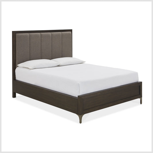 Modus Lucerne Upholstered Panel Bed in Vintage Coffee