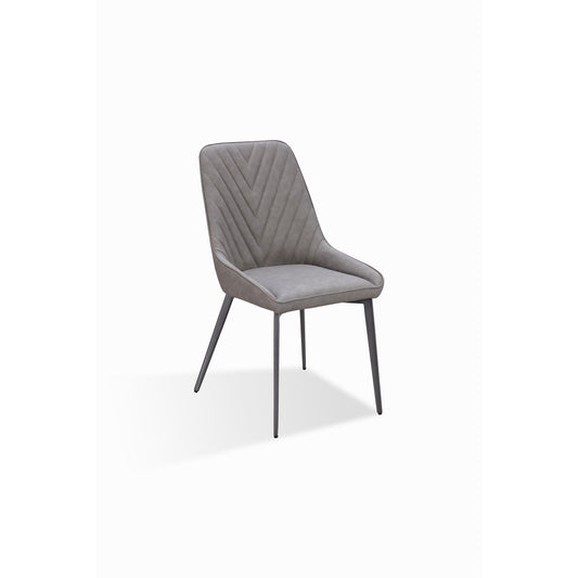 Modus Lucia Metal Leg Upholstered Dining Chair in Anchor Gray Synthetic Leather and Gunmetal