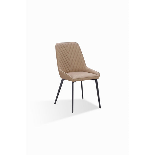 Modus Lucia Metal Leg Upholstered Dining Chair in Honey Synthetic Leather