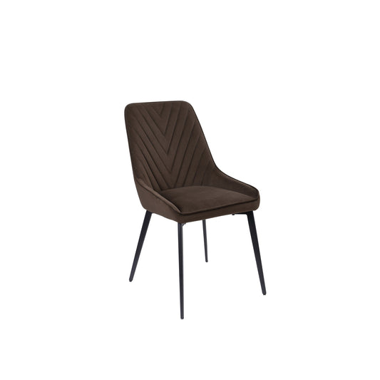 Modus Lucia Metal Leg Upholstered Dining Chair in Penny  Velvet and Gunmetal