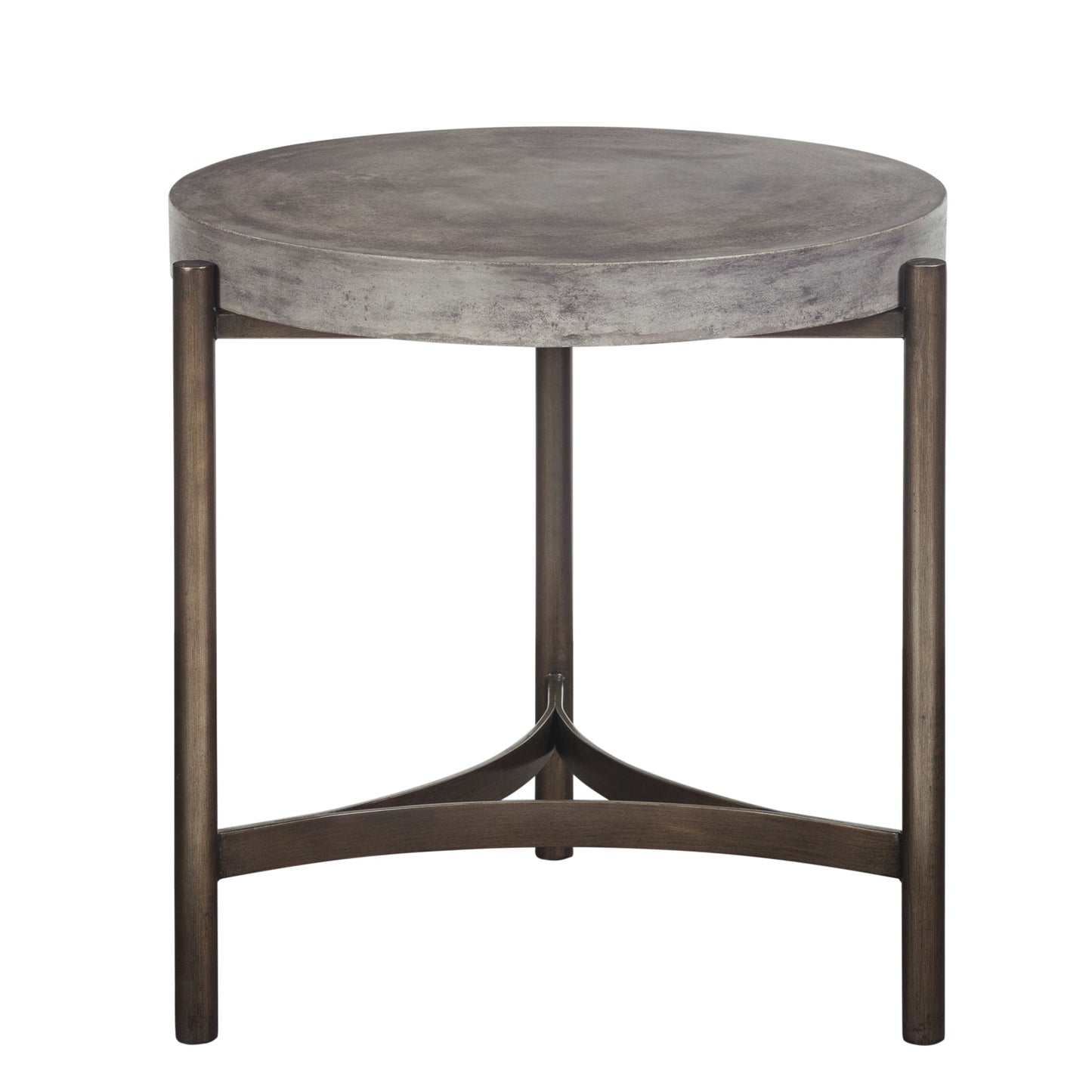 Modus Lyon Round Natural Concrete and Metal Side Table