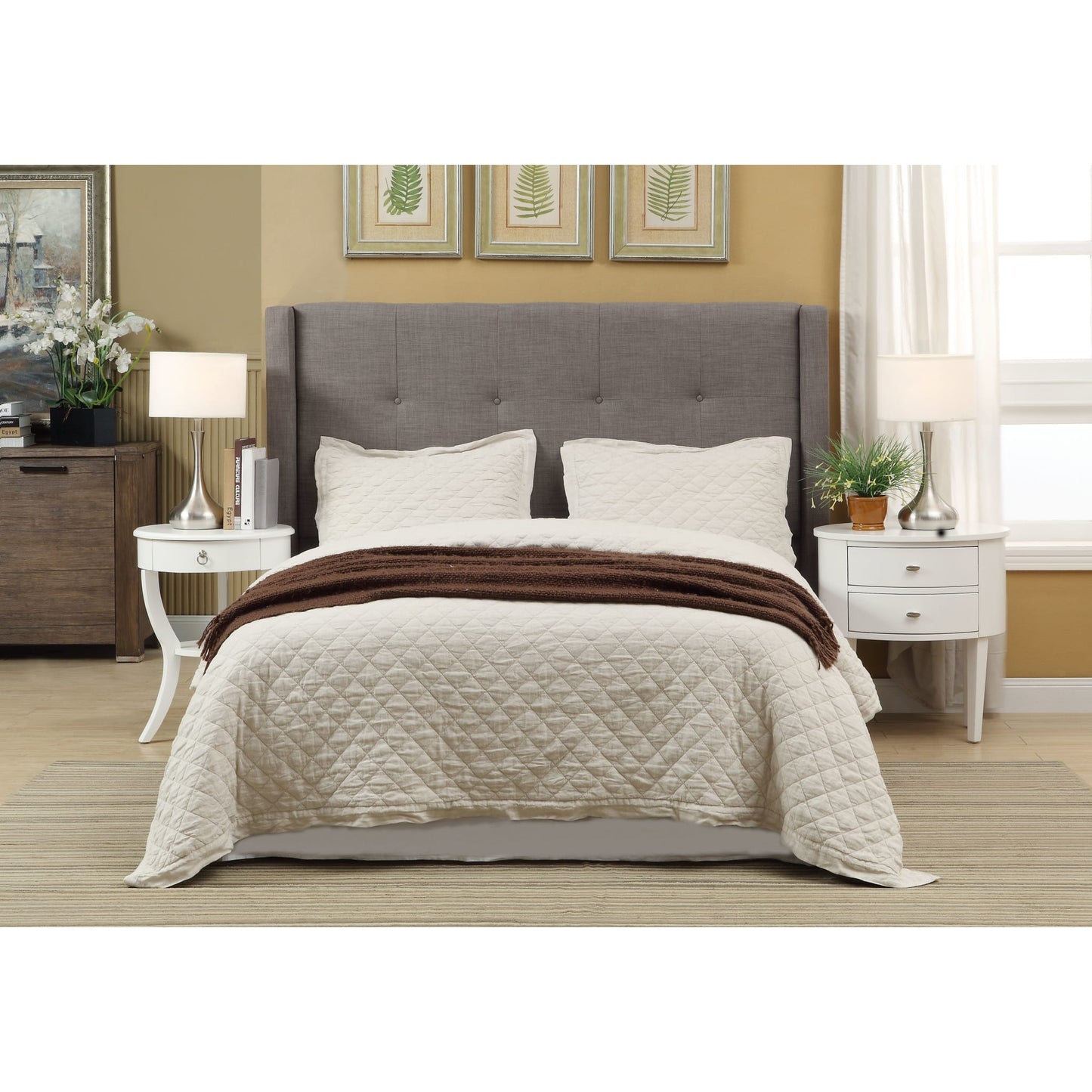 Modus Madeleine Wingback Upholstered Platform Bed