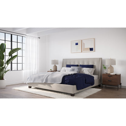 Modus Madera Upholstered Platform Bed in Putty