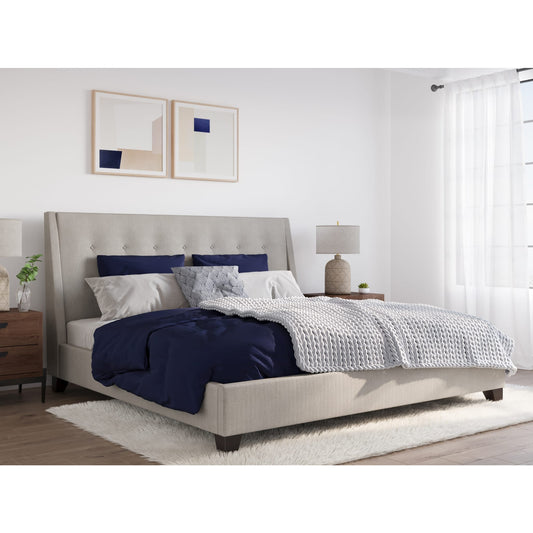 Modus Madera Upholstered Platform Bed in Putty