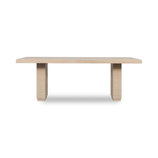 Modus Magnolia Double Pedestal Wooden Dining Table in Daffodil