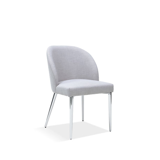 Modus Marilyn Upholstered Dining Chair in Shadow and Polished Stainless Steel