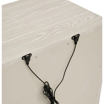 Modus Maxime Three Drawer USB-Charging Nightstand in Ash