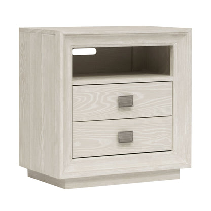 Modus Maxime Two Drawer USB-Charging Nightstand in Ash