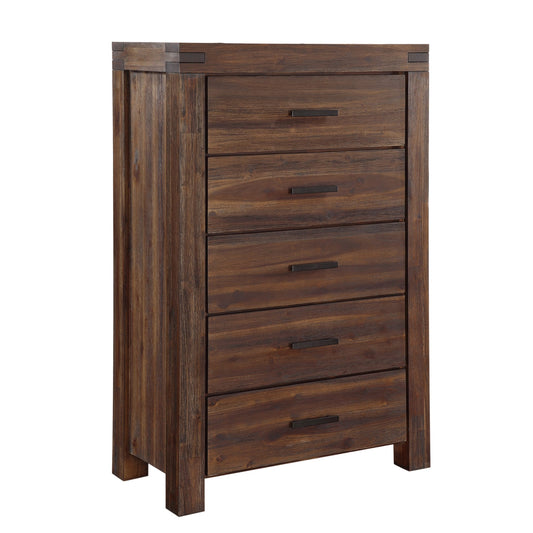 Modus Modus Modus Meadow Five Drawer Solid Wood Chest in Brick Brown