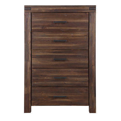 Modus Modus Modus Meadow Five Drawer Solid Wood Chest in Brick Brown