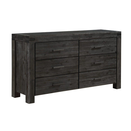 Modus Meadow Six Drawer Solid Wood Dresser Finish n Graphite