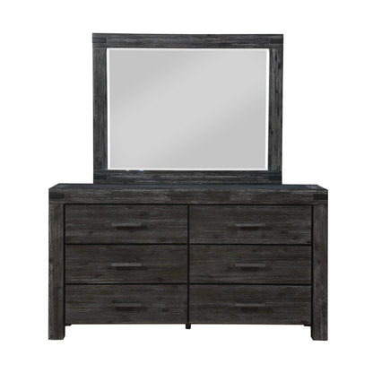 Modus Meadow Six Drawer Solid Wood Dresser in Graphite