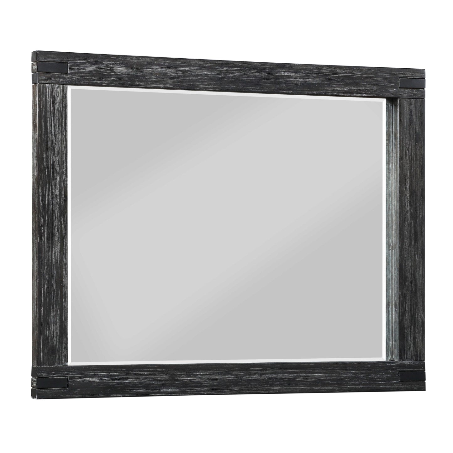 Modus Meadow Solid Wood Beveled Glass Solid Wood Mirror in Graphite