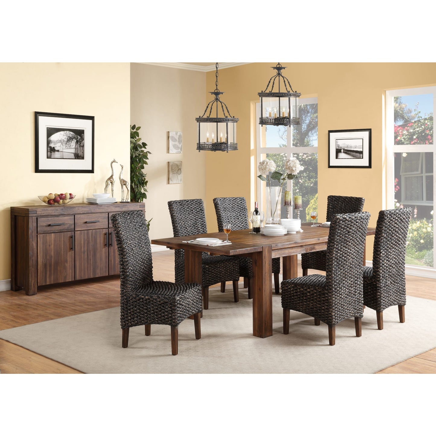 Modus Meadow Solid Wood Extending Dining Table in Brick Brown