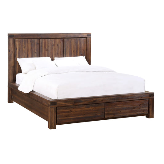 Modus Meadow Solid Wood Footboard Storage Bed in Brick Brown