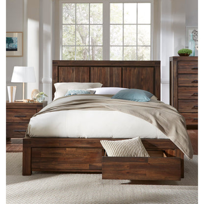 Modus Meadow Solid Wood Footboard Storage Bed in Brick Brown