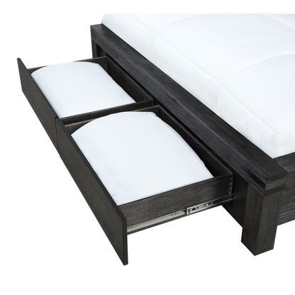 Modus Meadow Solid Wood Footboard Storage Bed in Graphite
