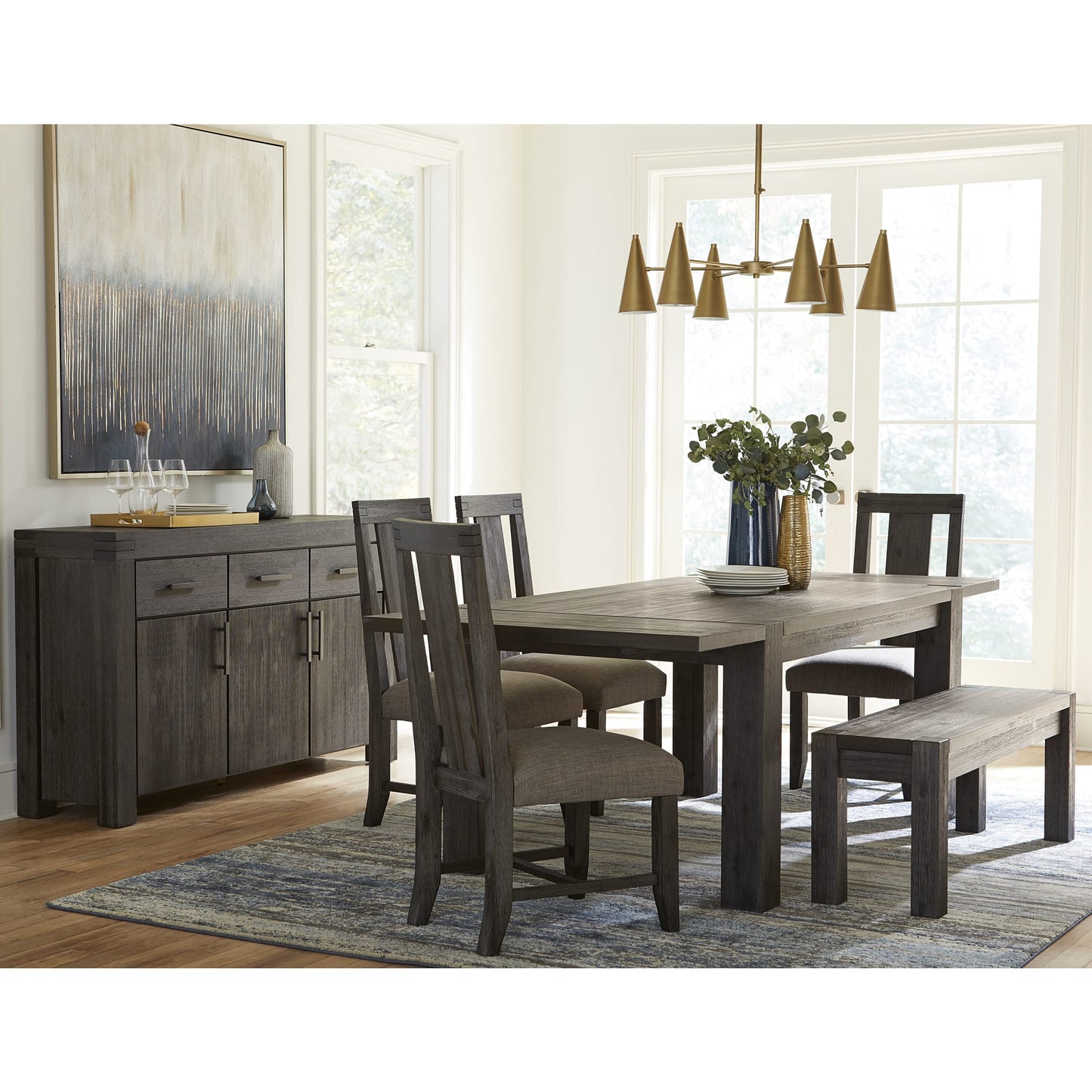 Modus Meadow Solid Wood Rectangle Table in Graphite