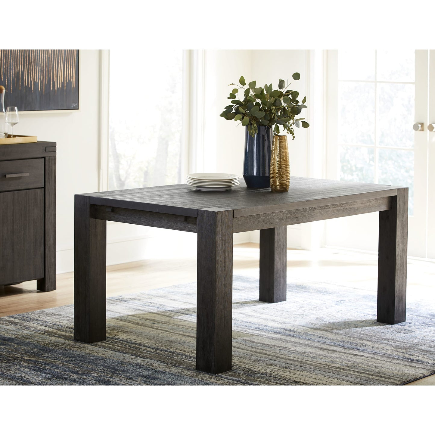 Modus Meadow Solid Wood Rectangle Table in Graphite