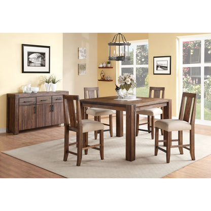 Modus Meadow Solid Wood Square Counter Table in Brick Brown